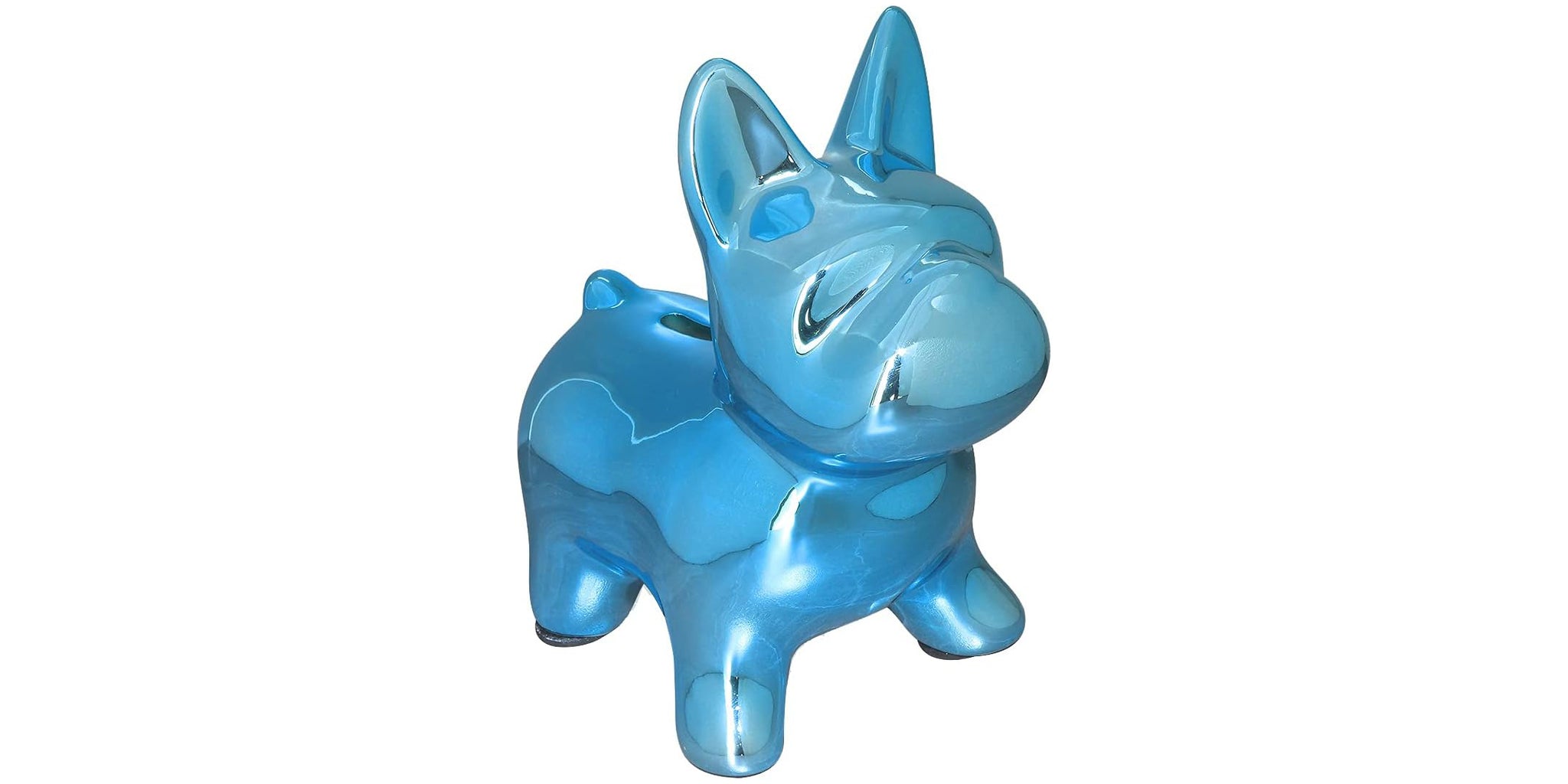 Ceramic Bulldog Piggy Bank - blue