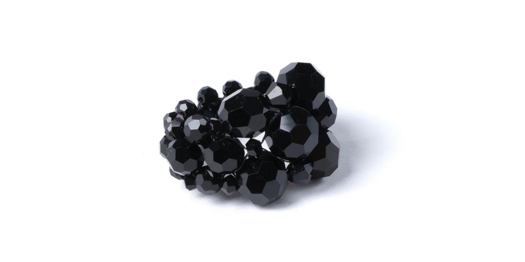 Crystal Beaded Transparent Ring - black