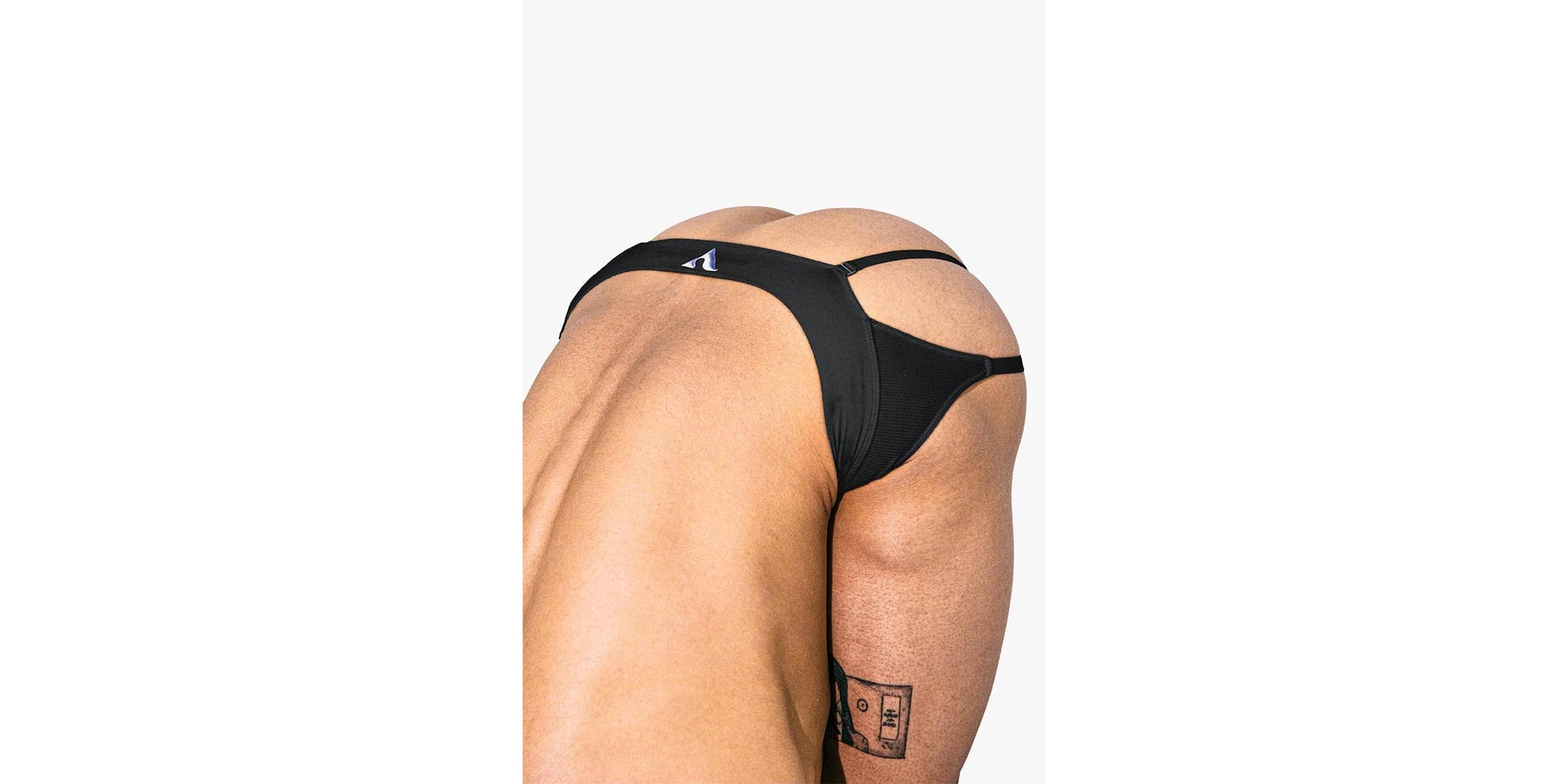 Ribbed Strap Brief Pouch - Black