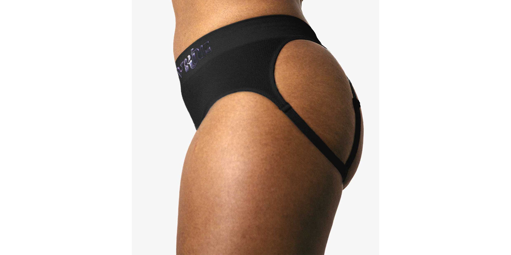 Ribbed Strap Brief Compact - Black