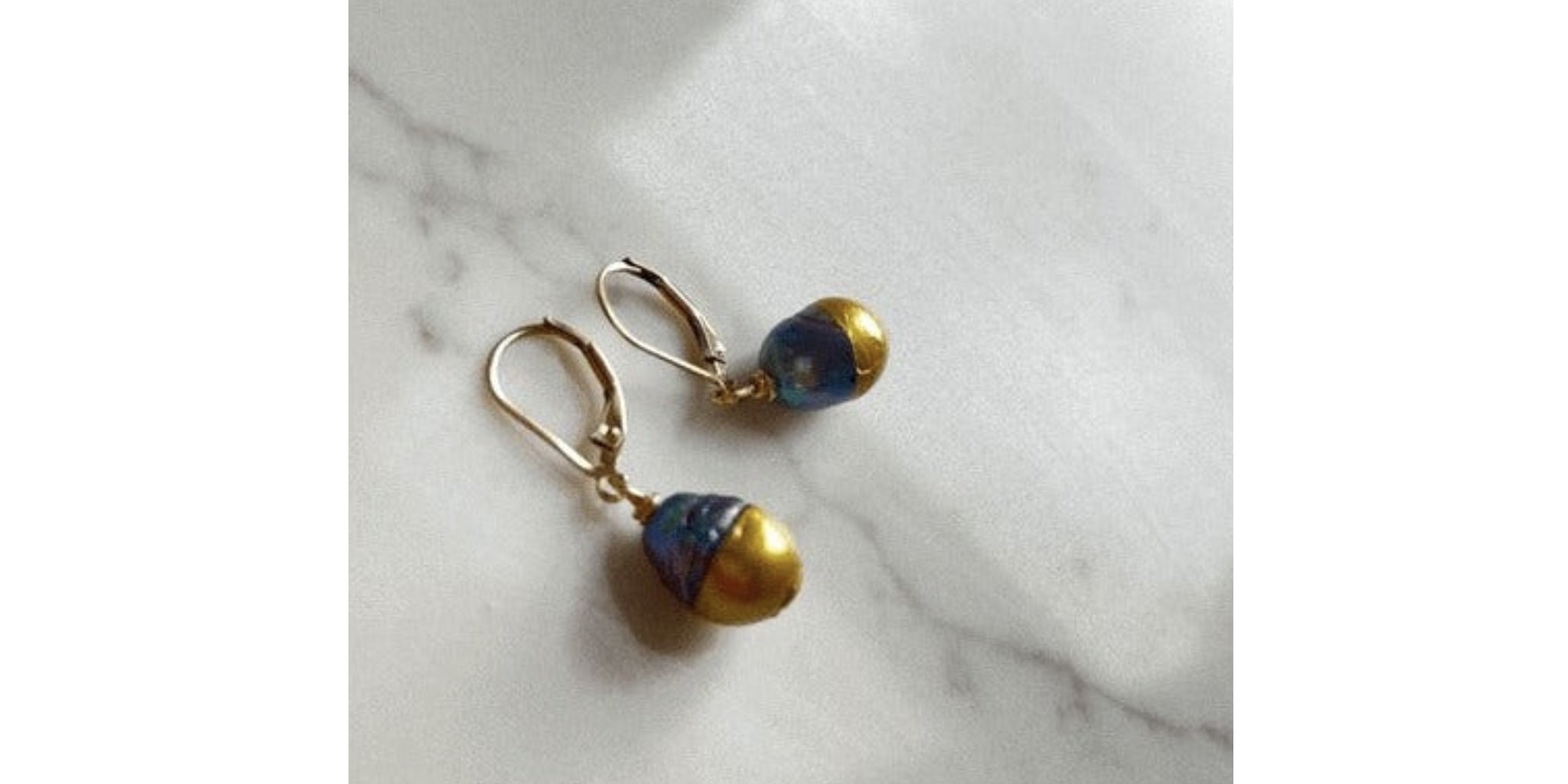 Concha Tahitian Peacock Pearl Earrings