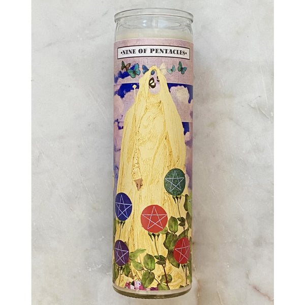 Nine of Pentacles Prayer Candle